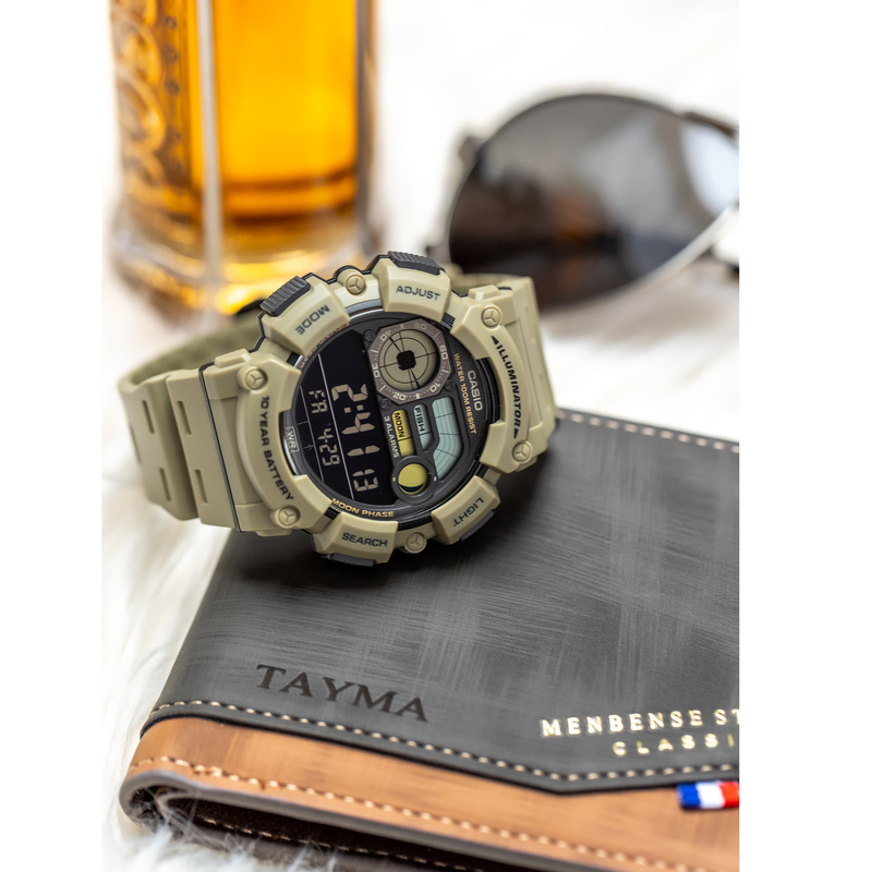 ZEGAREK MĘSKI CASIO Digital Moonphase WS-1500H-2AVEF + BOX