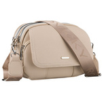 Listonoszka damska ze skóry ekologicznej w beżowym kolorze - Rovicky