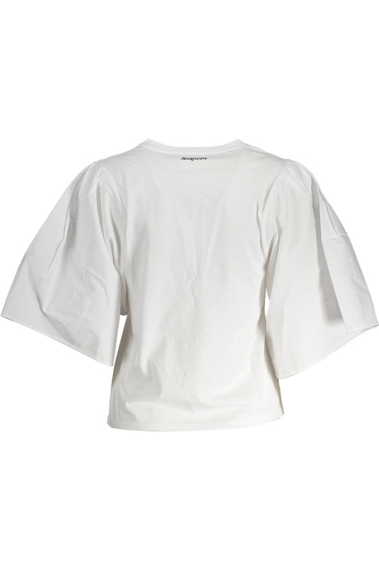 DESIGUAL DAMSKI T-SHIRT Z KRÓTKIM RĘKAWEM BIAŁY