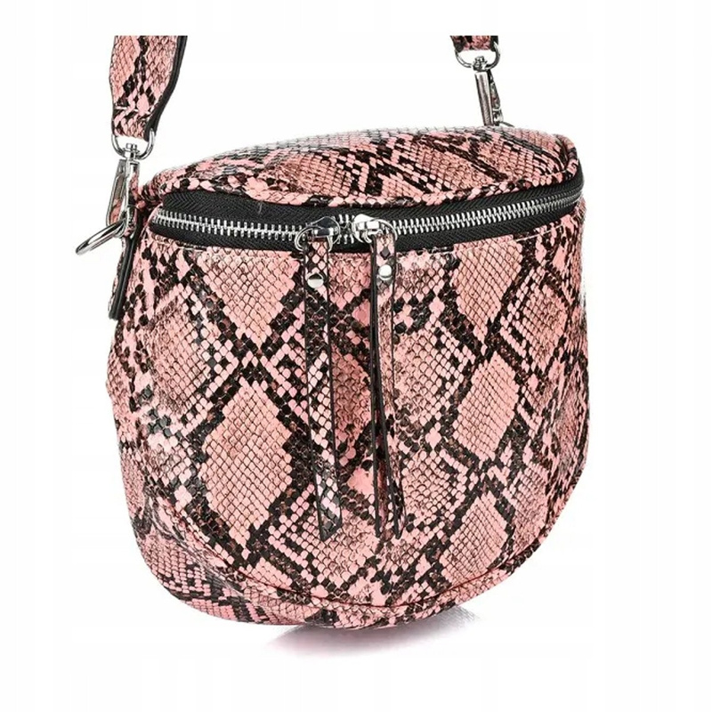 Saszetka nerka przez ramię torba pikowana modna duża crossbody różowa B13