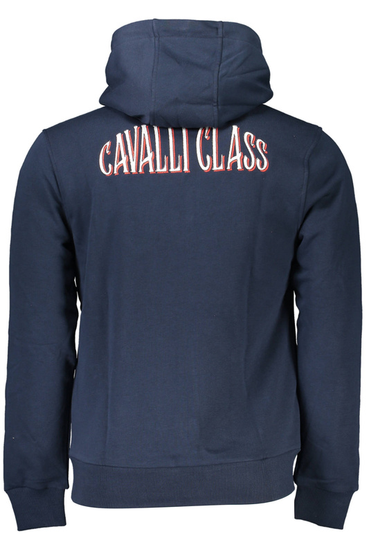 BLUZA MĘSKA CAVALLI CLASS Z ZAMKIEM NIEBIESKA