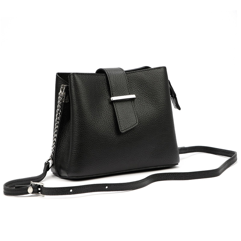 Luka damska listonoszka na ramię skóra naturalna elegancka dwukomorowa