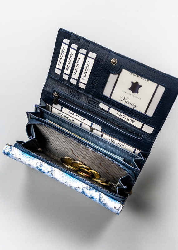 skóra naturalna + Damski portfel ze skóry ekologicznej Cavaldi PX28-DNH