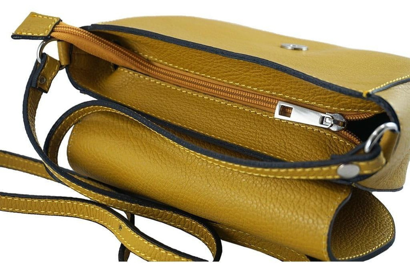 Damska skórzana listonoszka włoska - Brązowa jasna