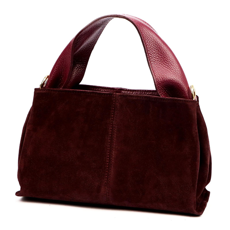 Stylowa Zamszowa damska listonoszka torebka z dopinanym paskiem od Luka