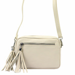 Damska listonoszka torebka Skórzana z brelokiem frędzlem i kieszeniami Luka