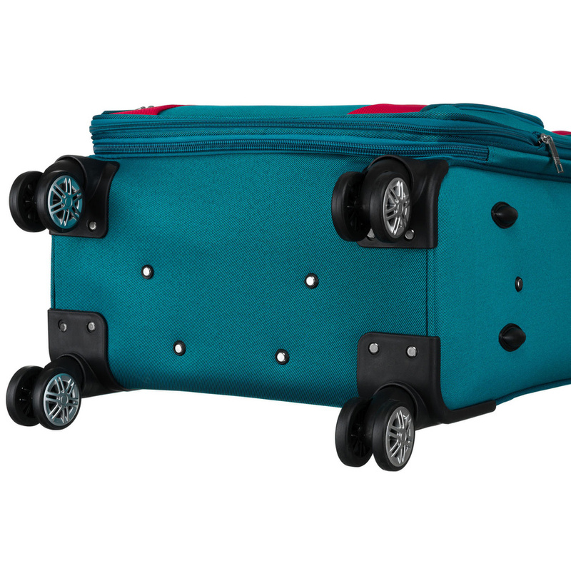 Duża walizka z praktycznej tkaniny poliestrowej w turkusowo-różowym - Peterson
