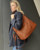 MARCO MAZZINI Miejska torebka skórzana na ramię city sholder handmade bag brąz camel