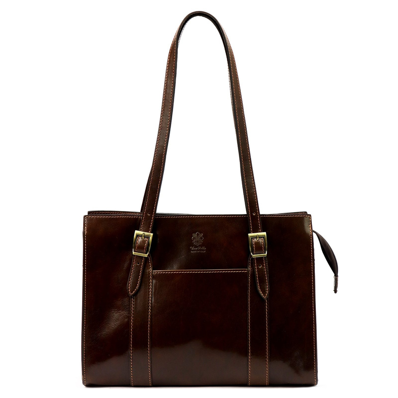 Damska elegancka dwukomorowa shopperbag na ramię z przegrodą Florence