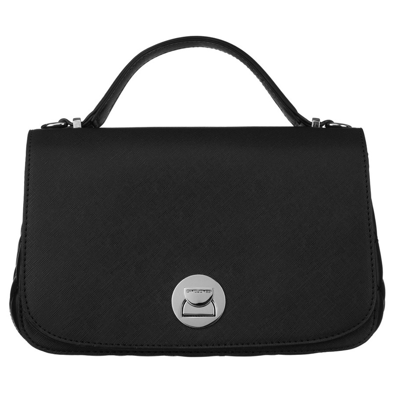 Elegancka torebka w czarnym kolorze crossbody z pikowanymi bokami - David Jones