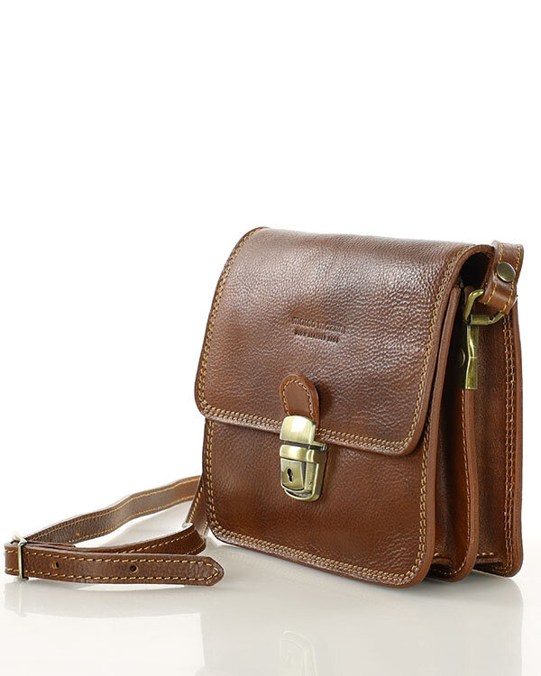 Torba skórzana kwadratowa premium Florence bag - MARCO MAZZINI czarna