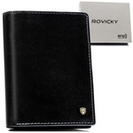 Skórzany portfel męski na dokumenty z RFID Rovicky