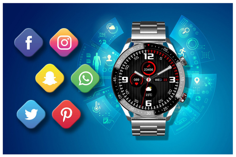 SMARTWATCH MĘSKI GRAVITY GT4-3 - WYKONYWANIE POŁĄCZEŃ, KROKOMIERZ (sg023c)