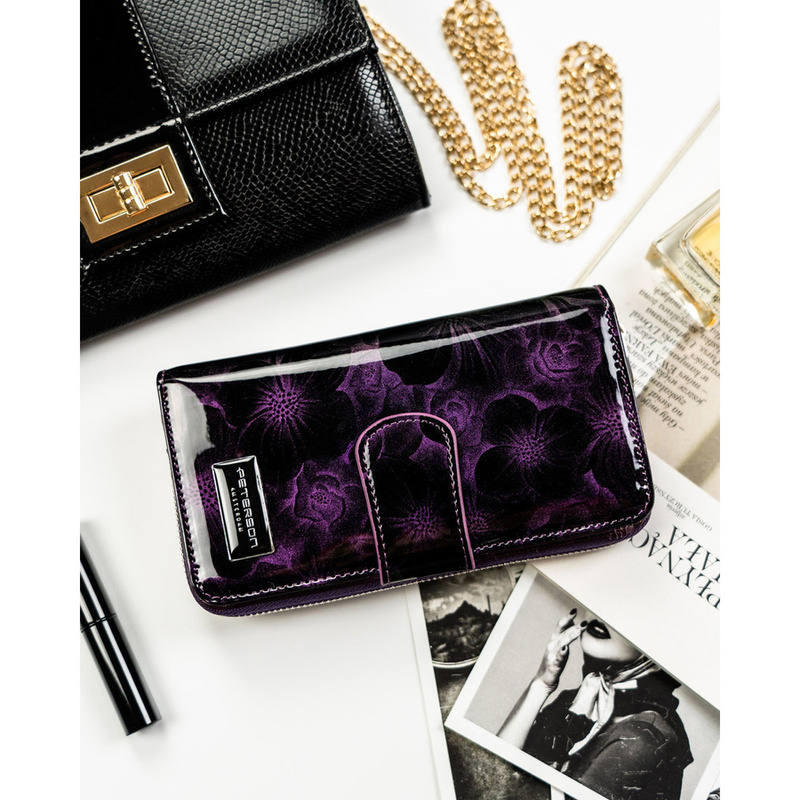 skóra naturalna + Damski portfel ze skóry ekologicznej Peterson PTN PS116-FDS