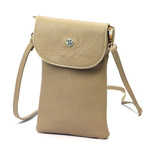 Mała damska listonoszka skórzane etui na telefon z paskiem Gregorio