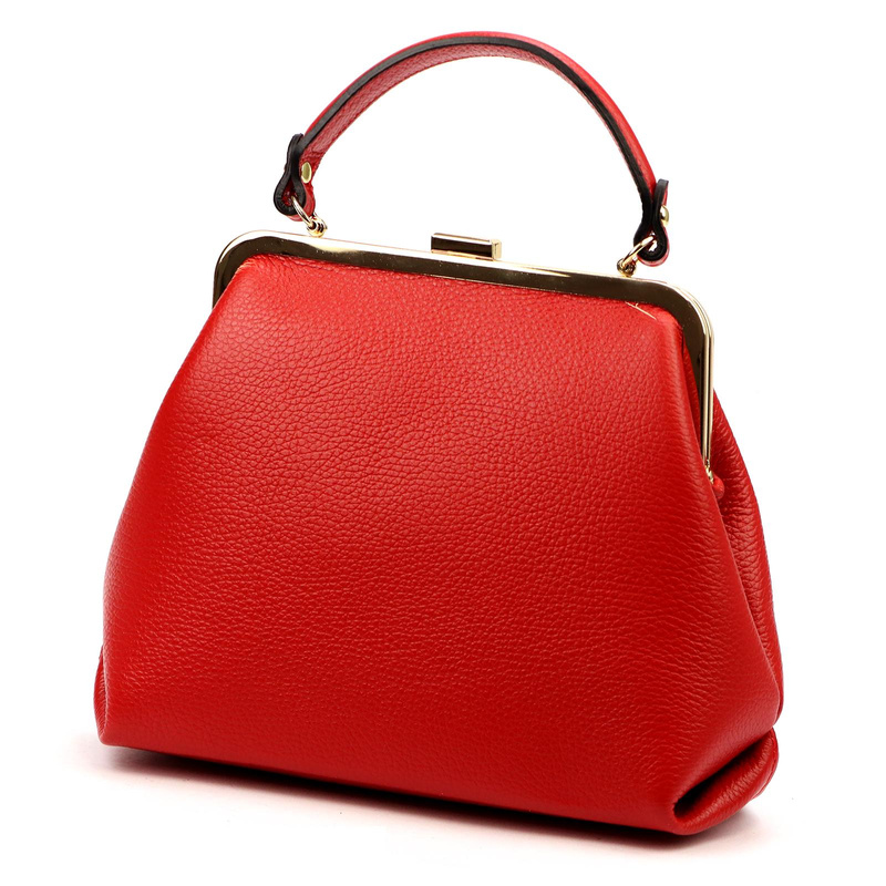 Elegancka Zgrabna damska skórzana torebka do ręki na bigiel od Luka