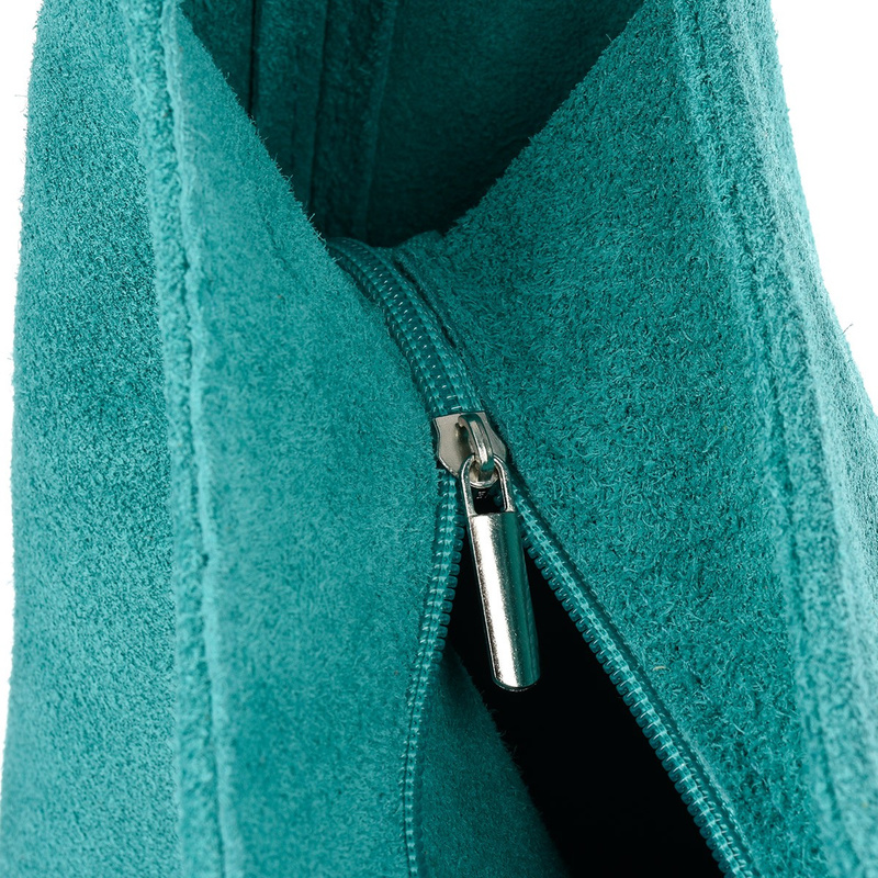 Skórzana torebka zamszowa Włoska damska morska worek U35