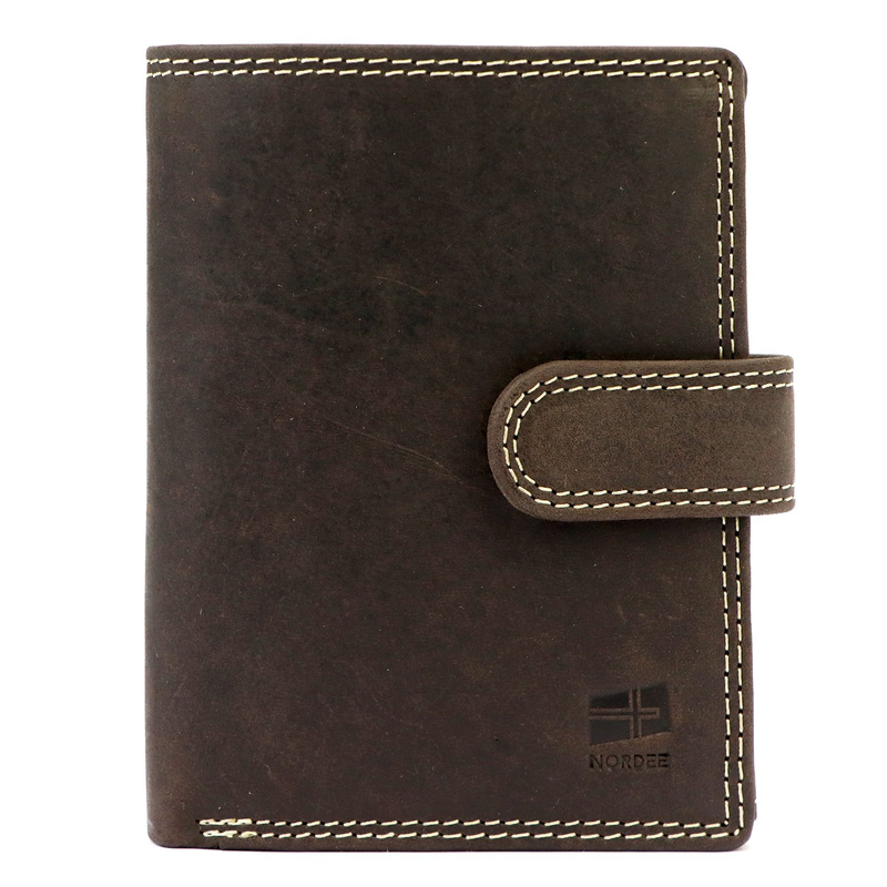 Skórzany rozbudowany stylowy męski portfel Nordee