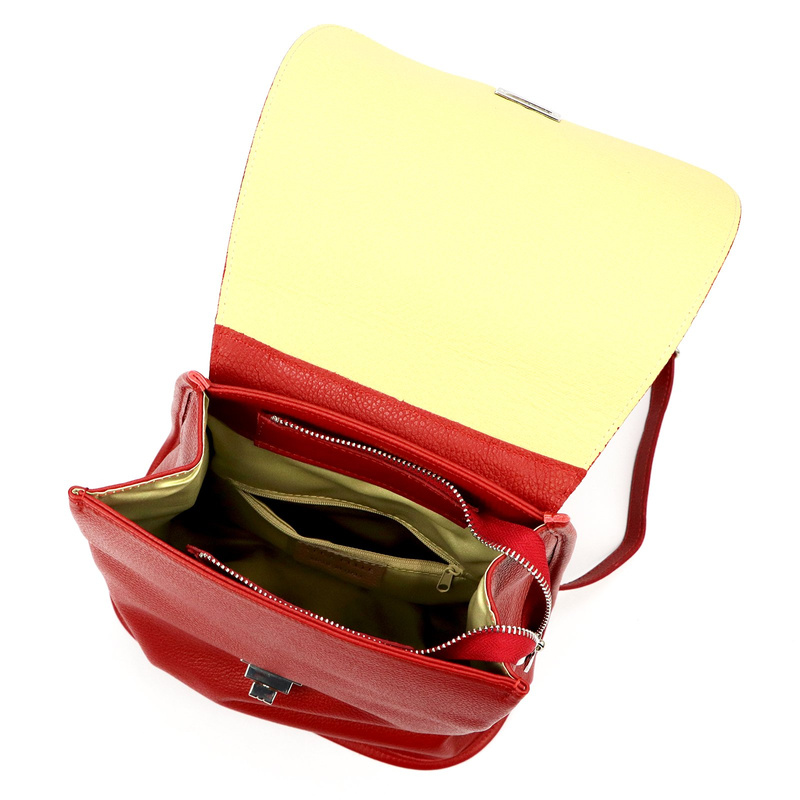 Damski funkcjonalny plecak-torebka skórzany pojemny miejski na ramię