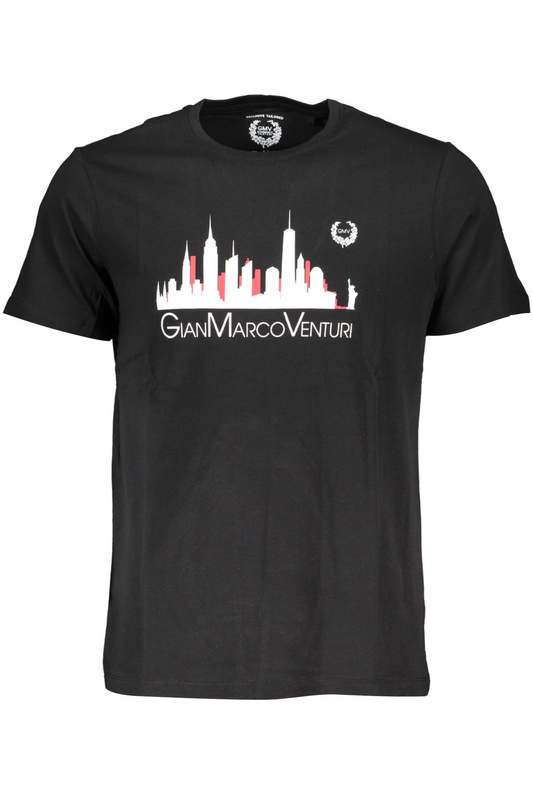 GIAN MARCO VENTURI CZARNY M�SKI T-SHIRT Z KR�TKIM R�KAWEM