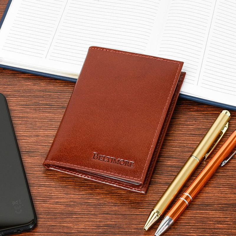 Etui na dokumenty karty brąz skórzane slim Beltimore G95