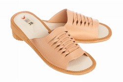 Damskie skórzane wygodne kapcie po domu Wójciak