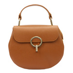 Luka skórzana półokrągła damska listonoszka torebka przez ramię kieszenie