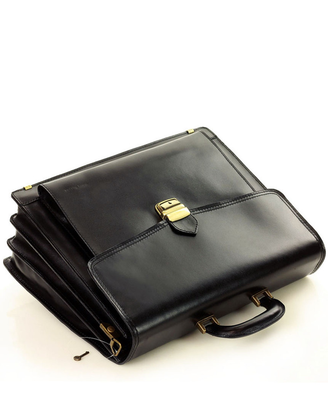 Teczka męska czarna LORENZ