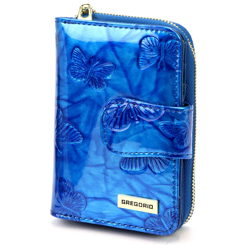 Gregorio portfel damski skóra naturalna lakierowana pionowa portmonetka