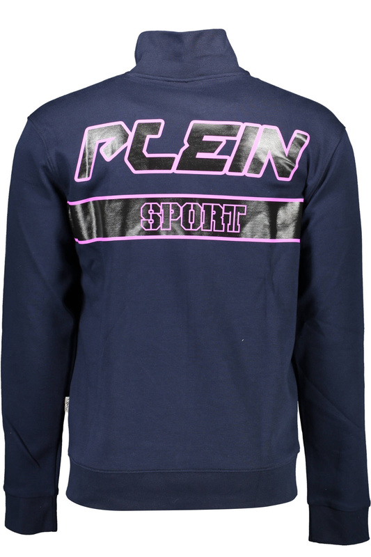 PLEIN SPORT MĘSKA NIEBIESKA BLUZA Z ZAMKIEM