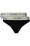 Stringi damskie Calvin Klein LV00QF8834 – 2-pak, czarne i błękitne
