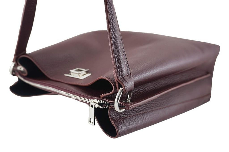 Duża torba damska skórzana na ramię - Brązowa jasna