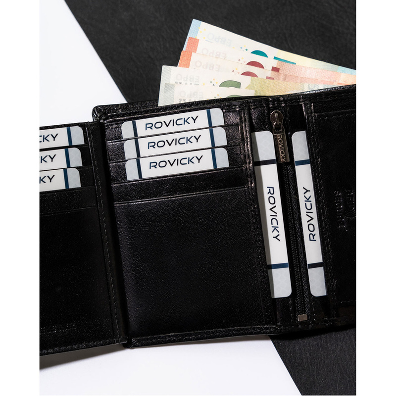 Elegancki portfel męski z ochroną RFID od Rovicky