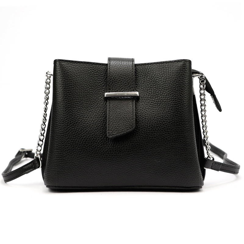 Luka damska listonoszka na ramię skóra naturalna elegancka dwukomorowa