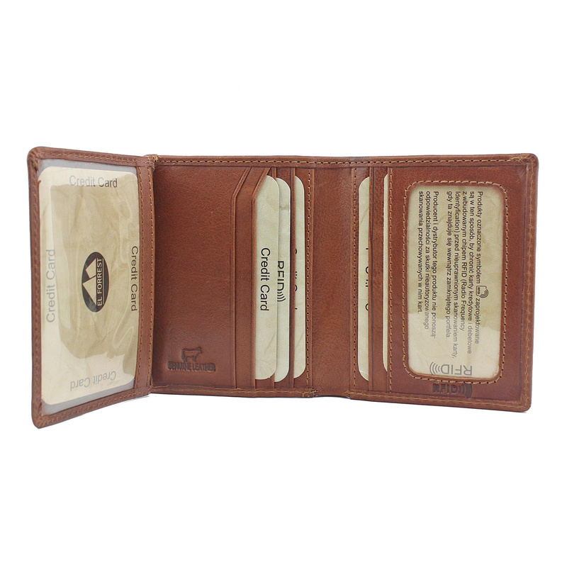 EL FORREST męskie etui na karty i dokumenty skórzane pionowe ochrona RFID