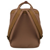 Plecak damski z poliestru i skóry ekologicznej w brązowym kolorze, jednokomorowy - Peterson