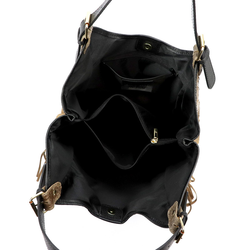 Vera Pelle damska shopperbag skórzana skóra krokodyla torebka na ramię