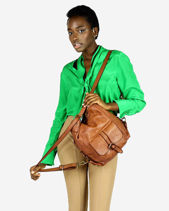 Torba skórzana dla wymagających z opcją plecak old school leather bag - MARCO MAZZINI camel