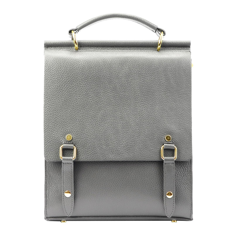 Luka plecak miejski damski skóra naturalna styl vintage z kieszeniami