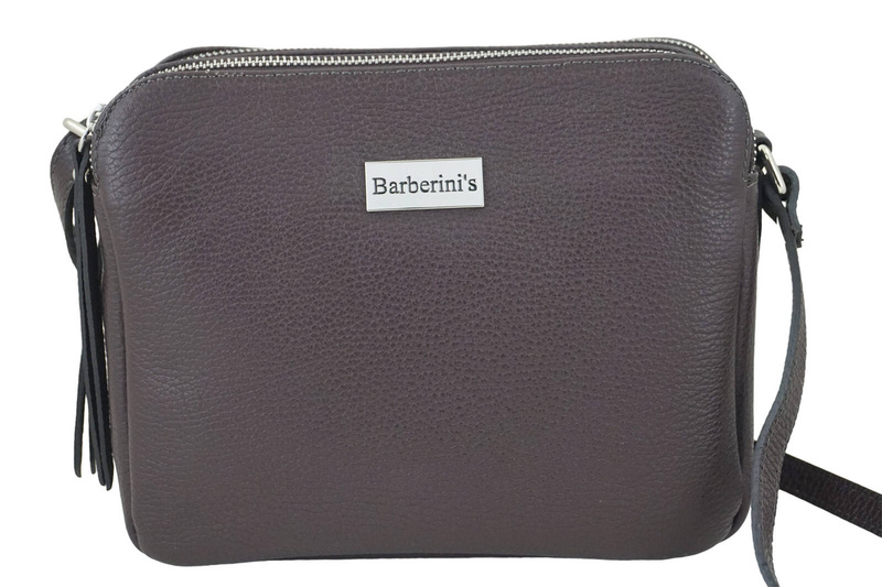 Torebka skórzana damska włoska - Brązowa ciemna