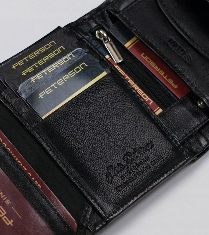 Damski portfel ze skóry ekologicznej Peterson PTN RD-357-NGV-M