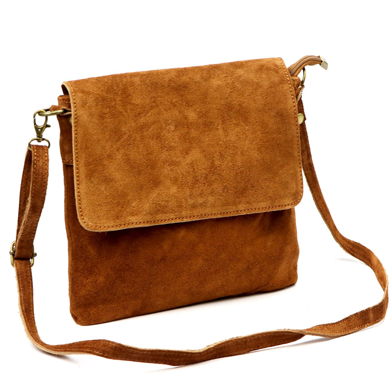 Vera Pelle damska listonoszka skóra naturalna torebka przez ramię z klapą