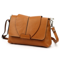 Skórzana damska listonoszka torebka przez ramię zamykana klapą Luka