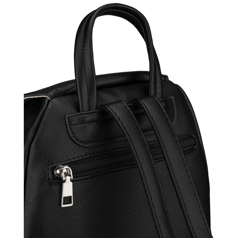 Czarny, miejski plecak damski ze skóry ekologicznej - Rovicky