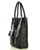 Torebka skórzany shopper bag z kieszeniami - MARCO MAZZINI Ravenna czarny