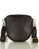 Torba skórzana na dwa zamki crossbody camera bag - MARCO MAZZINI brąz ciemny