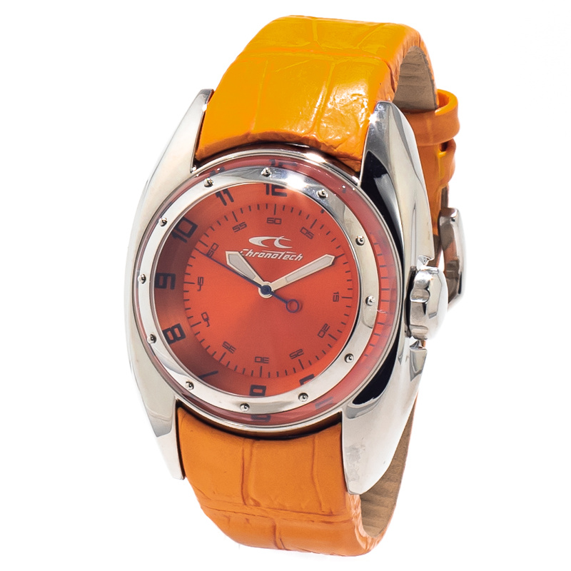 Zegarek CHRONOTECH CT7704M-06. Kwarcowy, Kolor pomarańczowy. Mężczyzna.