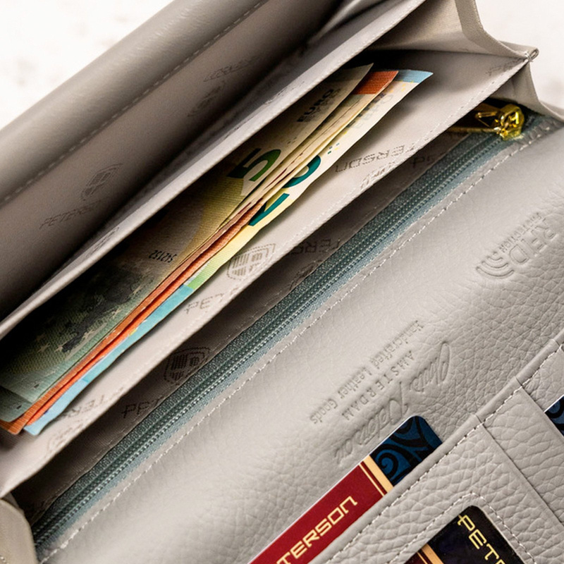 skóra naturalna + Damski portfel ze skóry ekologicznej Peterson PTN PH22-LFL