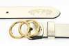 Beltimore skórzany damski pasek złoty 3 cm U98 : Kolory - żółty, złoty, Rozmiar pasków - r.80-95 cm