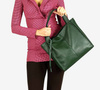 Modna torebka damska skórzany shopper bag - MARCO MAZZINI Portofino Max ciemny zielony